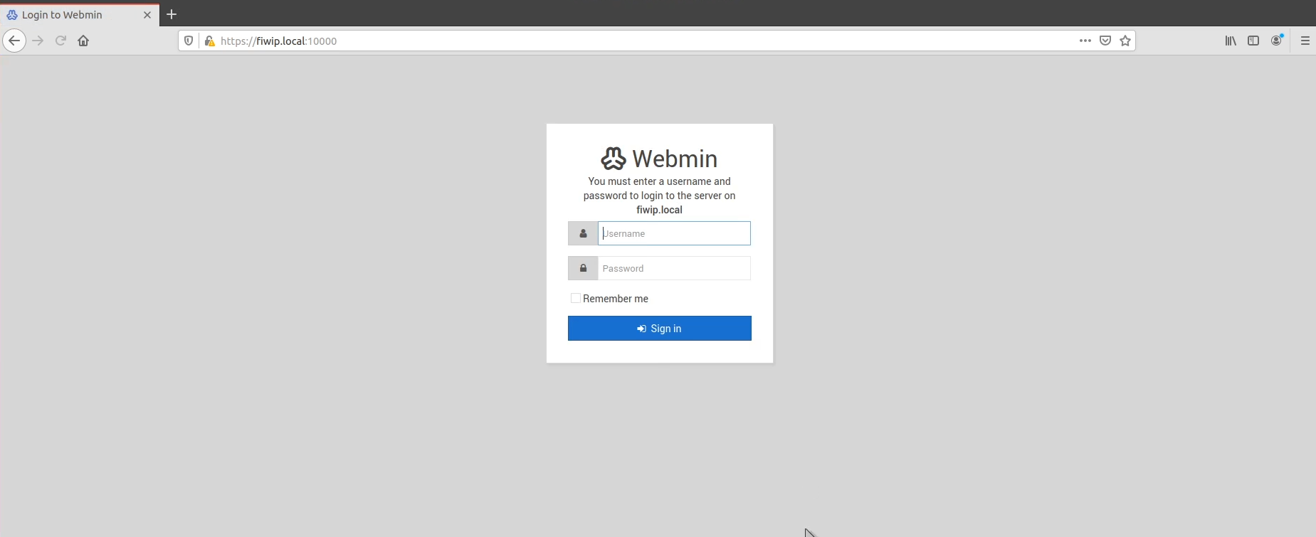 webmin default password